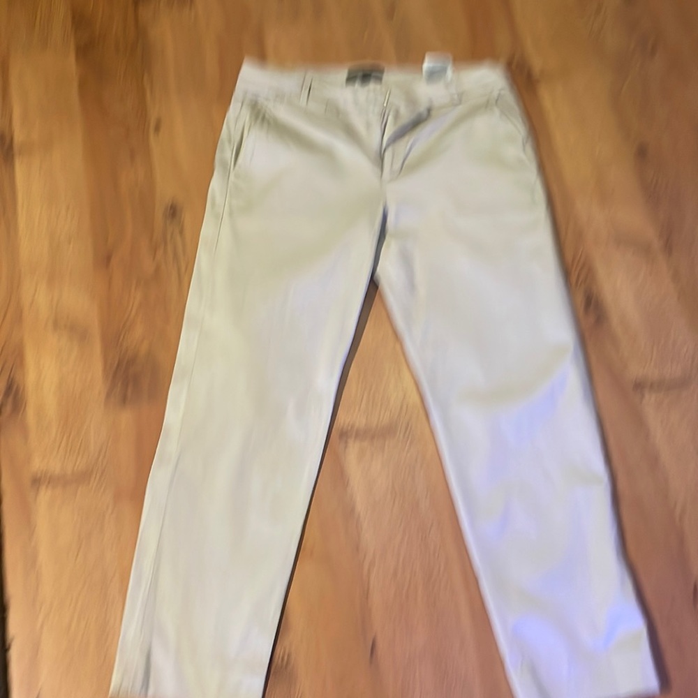 Tan cropped slim ankle pants